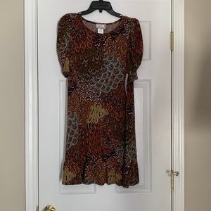 Ivy Road Brown Patterned Dress